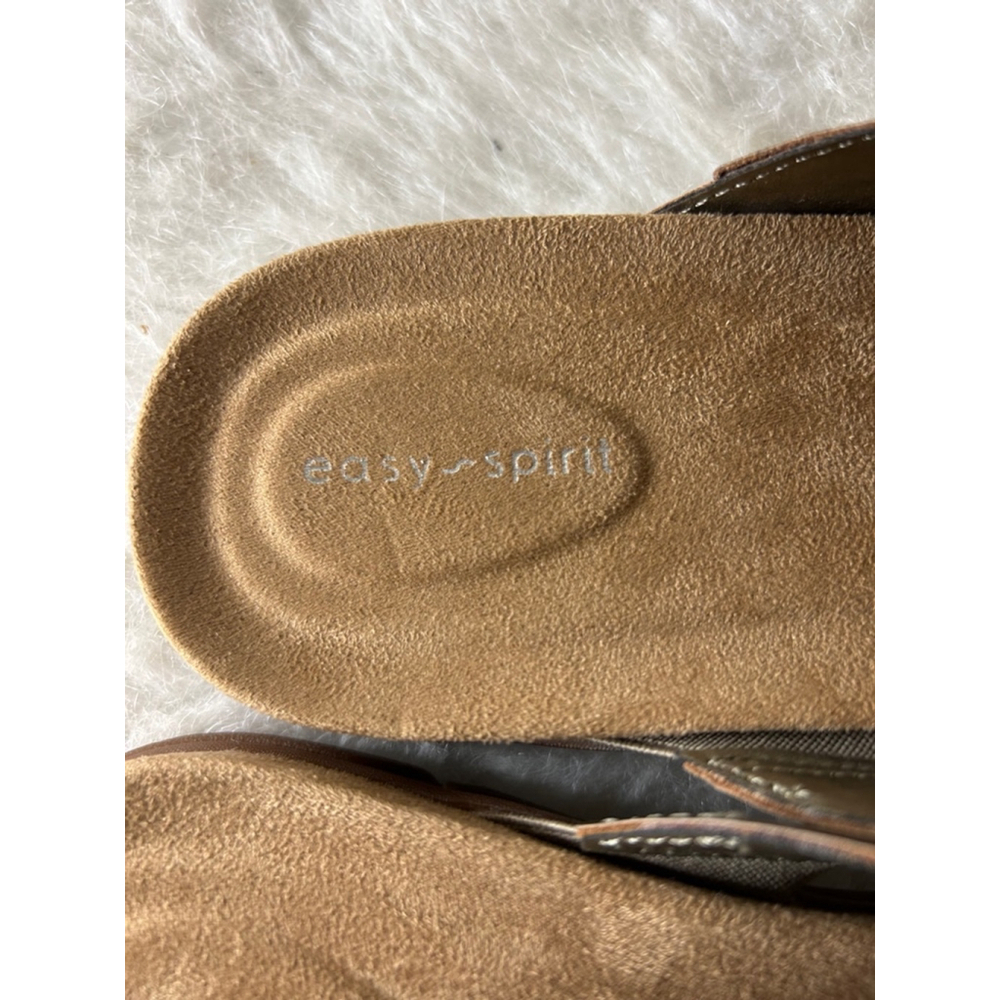 Easy Spirit Meadow Leather Gold Slip-on Sandals Women Size 8.5 Casual Flat - Picture 5 of 7
